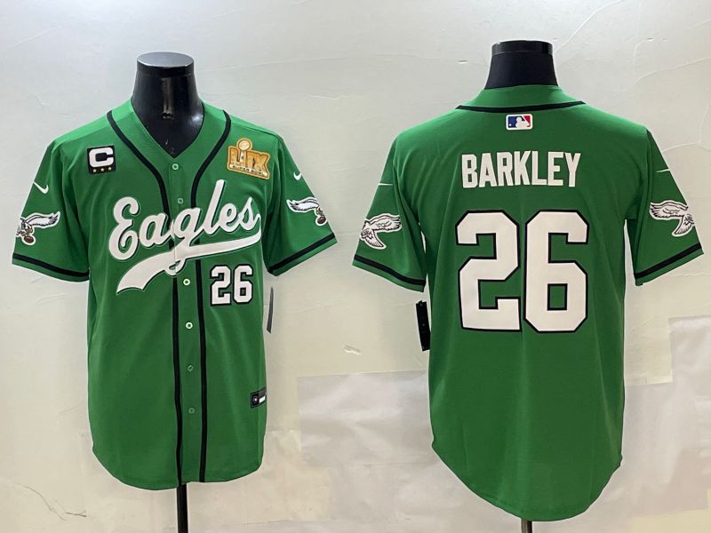 Men Philadelphia Eagles 26 Barkley Green three generations Jointly Name 2025 Nike Limited NFL Jersey style 4